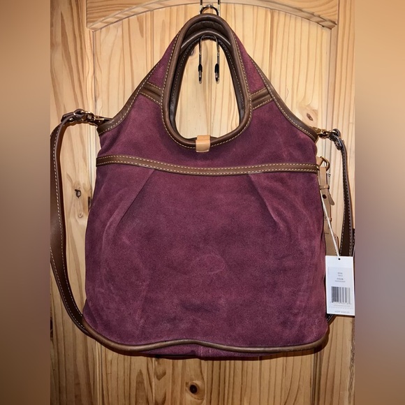 UGG Mahogany Classic Suede Leather Hobo Shoulder Handbag Purse Style TEO12 NWT - Picture 1 of 4
